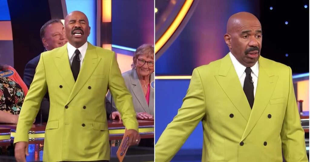 Steve Harvey pretends to cry after hearing player's answer