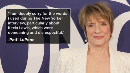 actress patti lupone apologizes over controversial comments