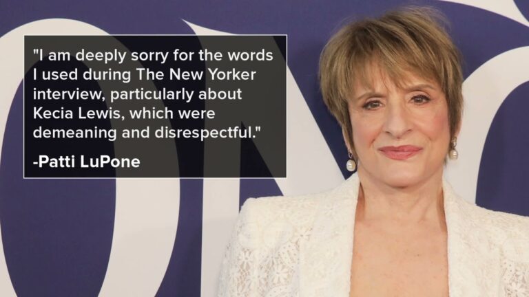 actress patti lupone apologizes over controversial comments