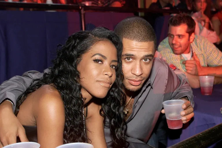 Aaliyah with her Brother at the MTV 20th Anniversary party