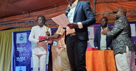 Artist Lucky David Wilson being Awarded at the NUMA Awards at Pece Stadium