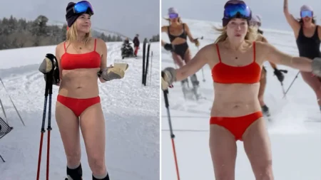 Chelsea Handler Slays 50th Birthday Skiing in Red Bikini, Leading the Pack on the Slopes Chelsea Handler