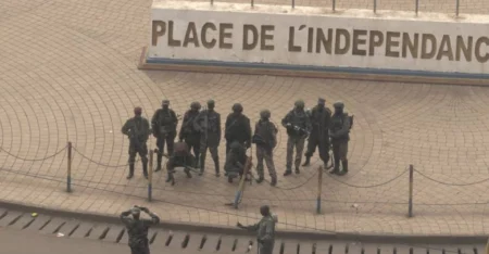 M23 rebels in Bukavu city centre on Sunday February 16 2025 Courtesy photo