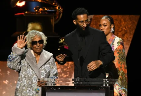 Angelique Smith and Samiel Asghedom mother and brother of the late rapper Nipsey Hussle