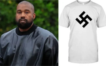 Kanye West Sparks Outrage Again by Wearing Swastika T-Shirt, Defends Controversial Actions Kanye West Swastika T Shirt
