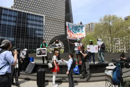 Free Luigi Chaos Outside Court