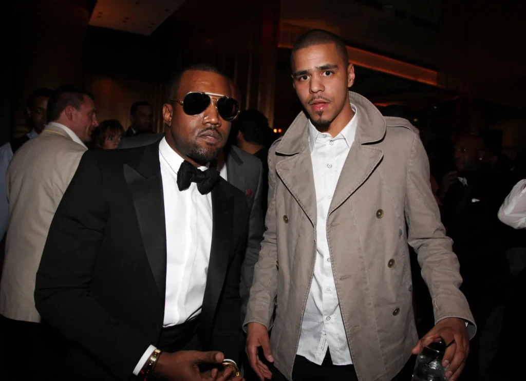 L R Kanye West and J. Cole