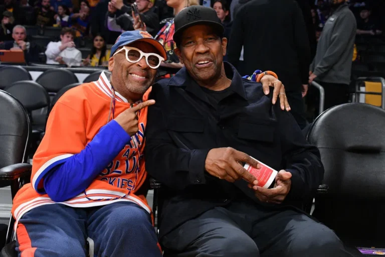 Spike Lee (L) and Denzel Washington