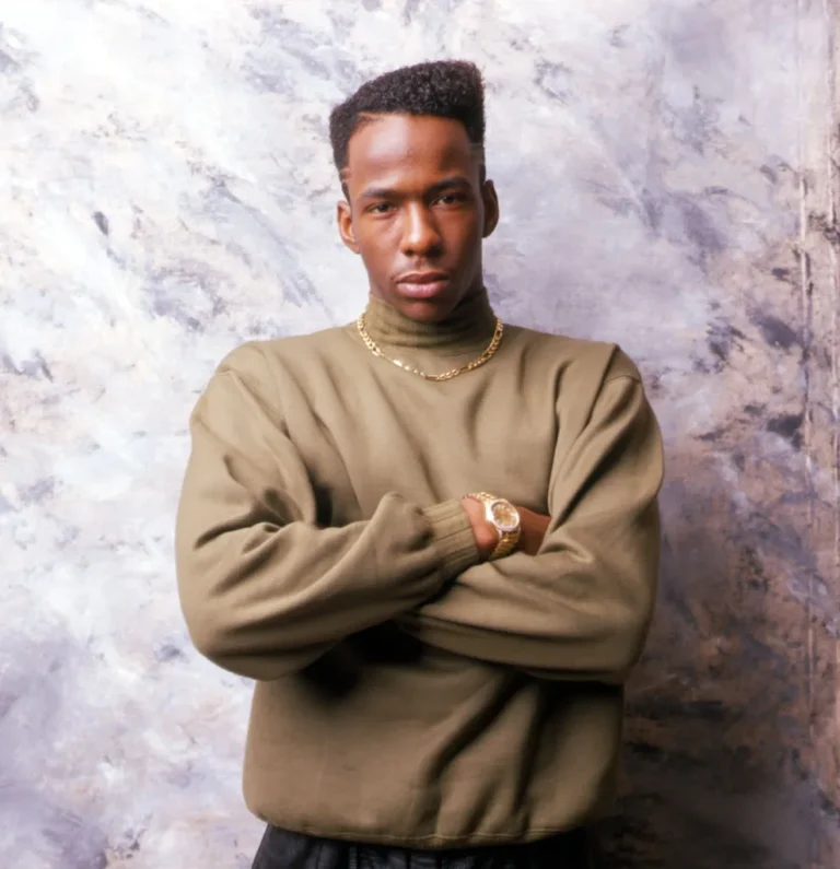 Bobby Brown poses for a portrait session with his Gumby style haircut in circa 1988