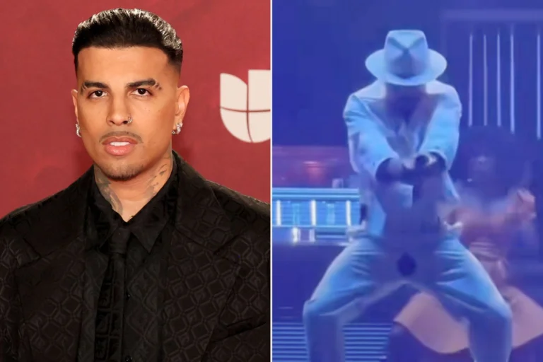 Rauw Alejandro wardrobe malfunction tout