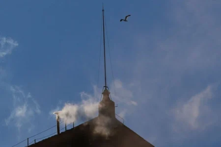 White Smoke Rises Over Vatican