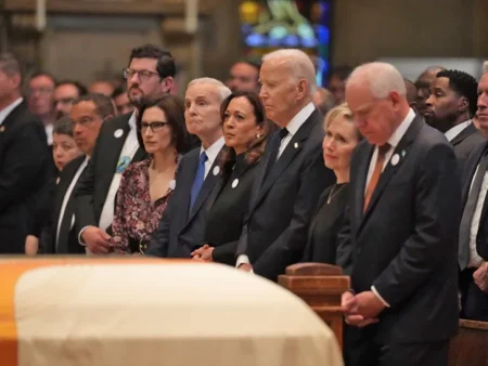 Joe Biden, Kamala Attend Funeral