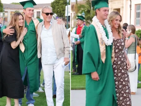 Kevin Costner, Christine Baumgartner and their Son