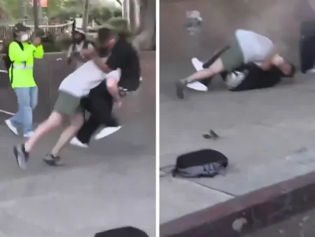Two men arrested after viral body-slam video