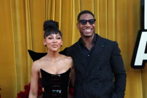 Meagan Good and Jonathan Majors