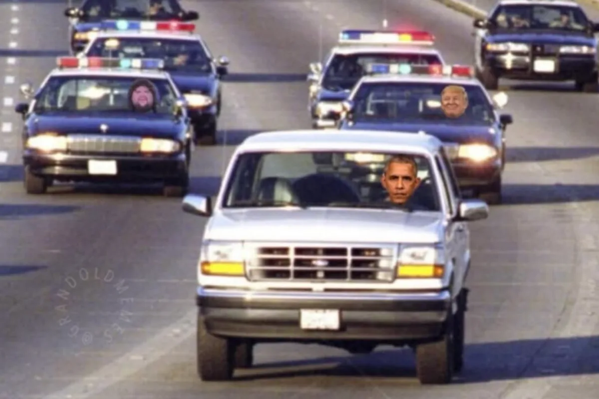 Trump Posts Wild Meme of Obama as O.J. in Bronco Chase