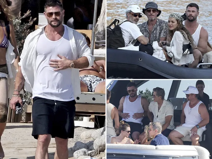 Chris Hemsworth bd on boat