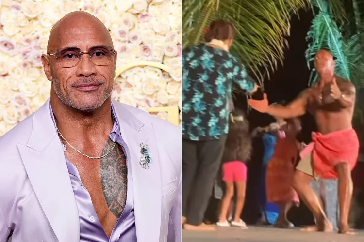 Dwayne Johnson Dwayne Johnson dances the Taualuga in Hawaii