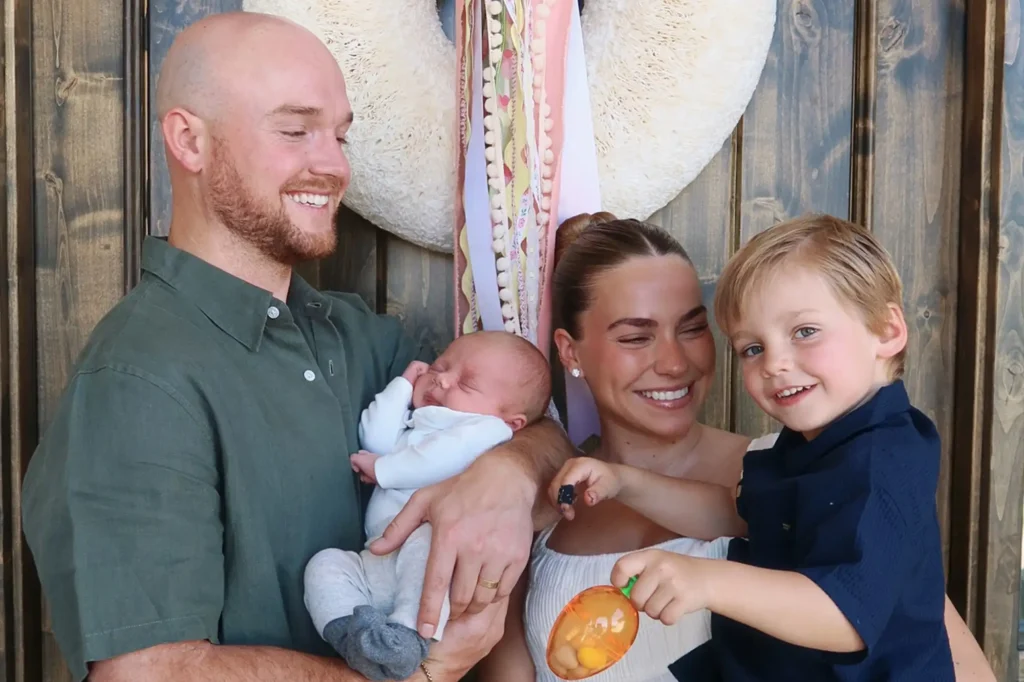 Emilie Kiser and her husband Brady Kiser with their two sons Trigg and Theodore in April 2025