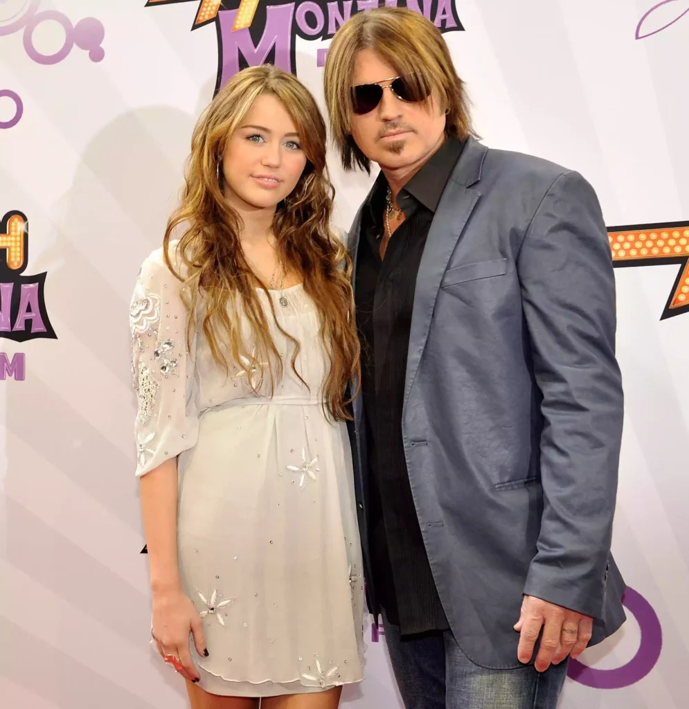 Miley Cyrus (left) and Billy Ray Cyrus (right)