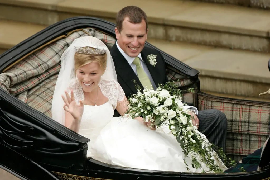 Peter Phillips and Autumn Kelly following their wedding