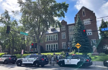 Minneapolis Catholic School Mass Shooting: Police Dispatch Audio Police and first responders work at the scene of a shooting near Annunciation Church and Catholic School in Minneapolis