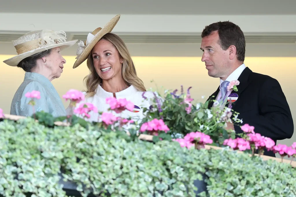 Princess Anne, Harriet Sperling and Peter Phillips at Royal Ascot on June 17, 2025