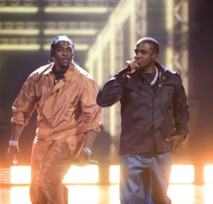 The Clipse No Malice and Pusha T perform onstage