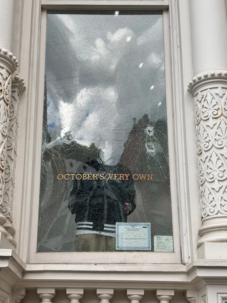 The attacker allegedly went into the store around 4.30pm, took out a hammer and began smashing windows