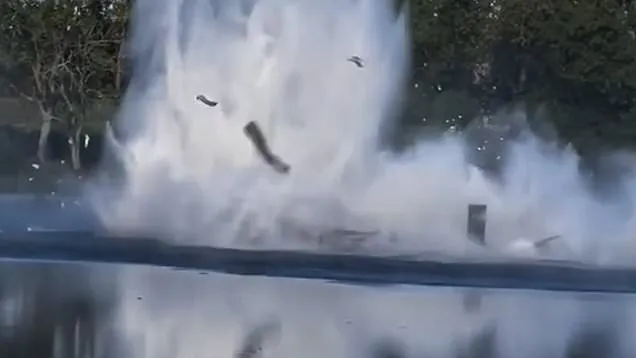 The two on board were unharmed and reached shore safely