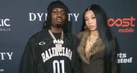 4 BATZ and Anycia Edwards attend the DraftKings and Sports Illustrated All Star Party