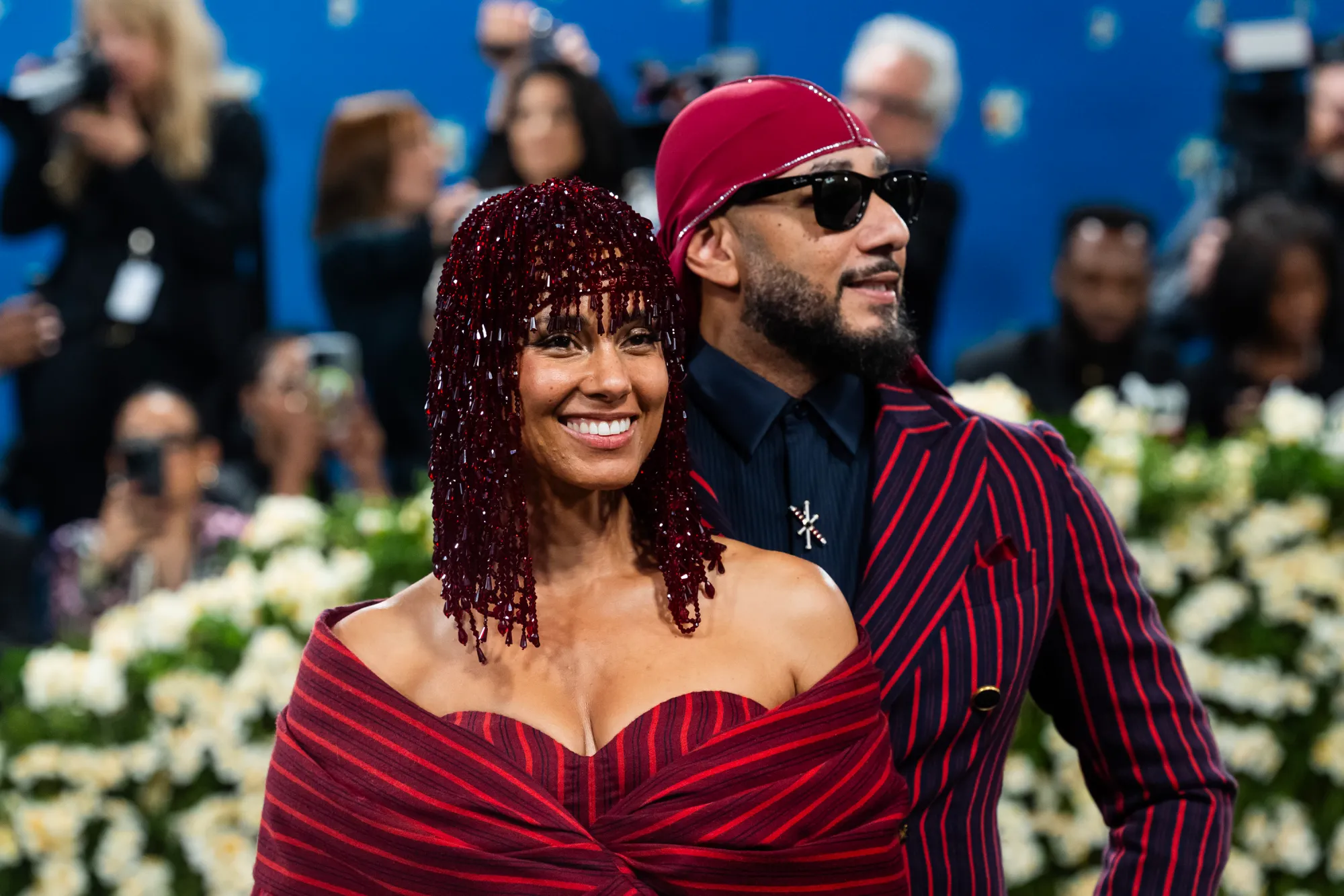 Alicia Keys (L) and Swizz Beatz