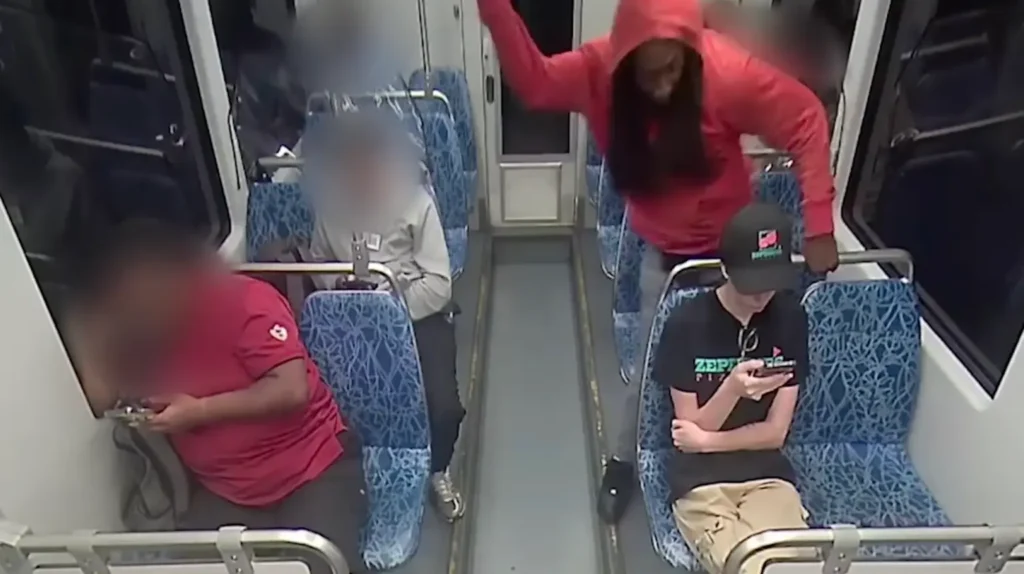 Brown Jr. appears to pull back his arm in this still of the video