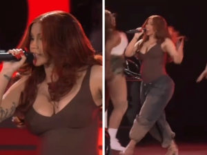 Cardi B Stuns Fans Performing in Central Park With Baby Bump Cardi B Performs in NYC Despite Growing Baby Bump