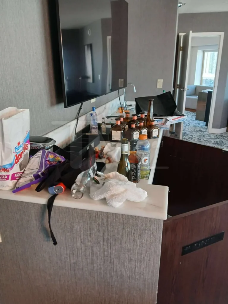 Chaos & a $1K Hotel Fine tmz