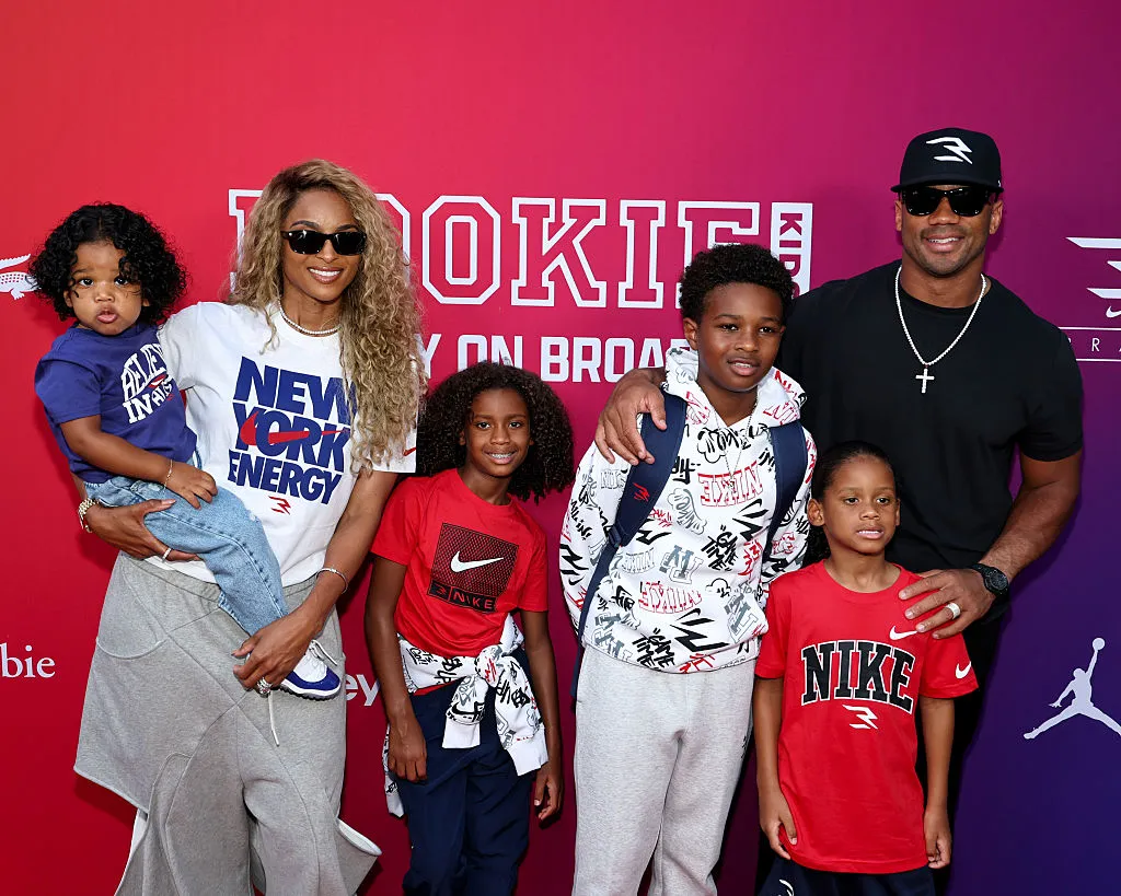 Ciara, Sienna Princess Wilson, Future Zahir Wilburn, Win Harrison Wilson and Russell Wilson attend the Haddad Fashion Show