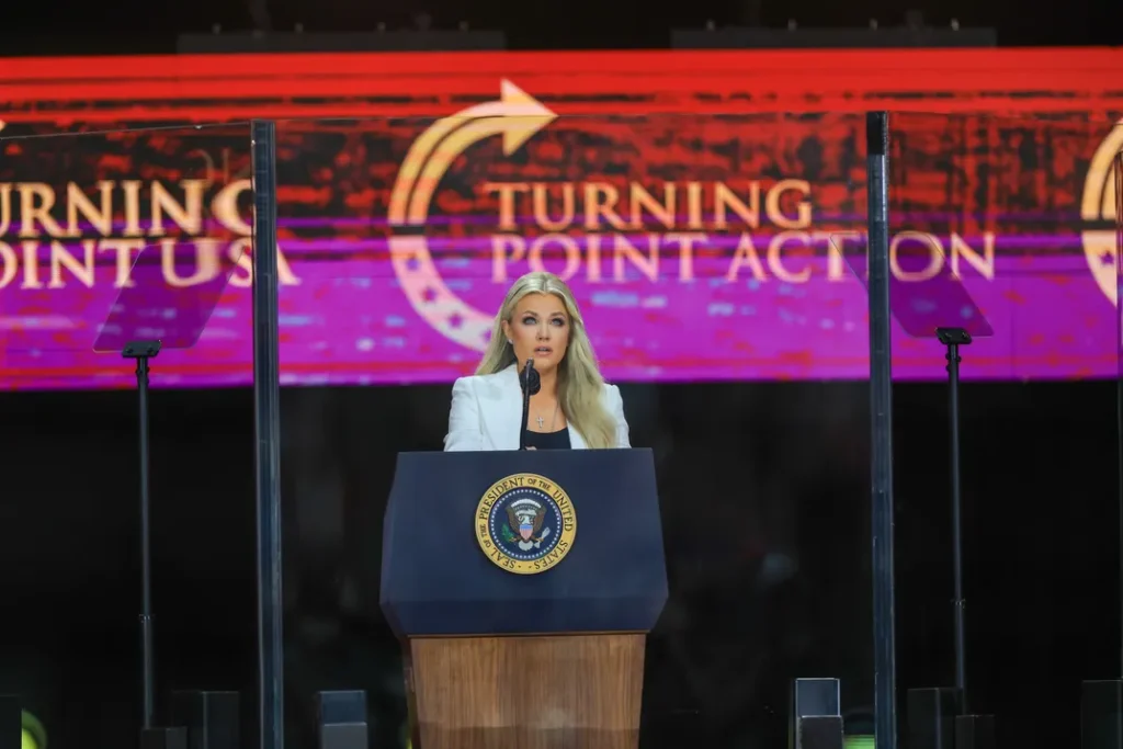 Trump Shades Jimmy Kimmel at Charlie Kirk Memorial 1 Erika Kirk