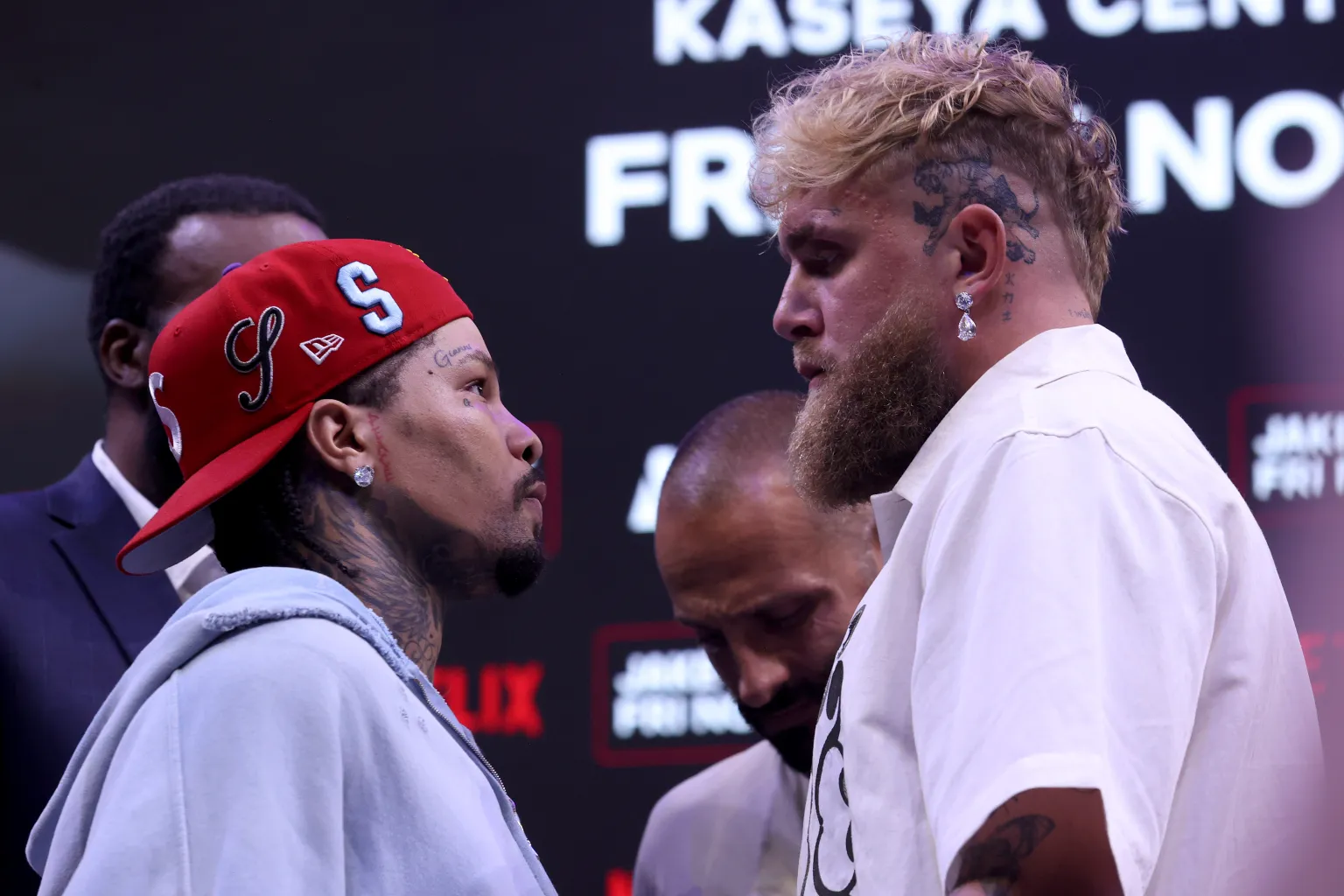 Gervonta Tank Davis and Jake Paul face off at news conference