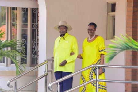 Museveni and First Lady Janet Museveni prepare to travel to Lubowa for nomination