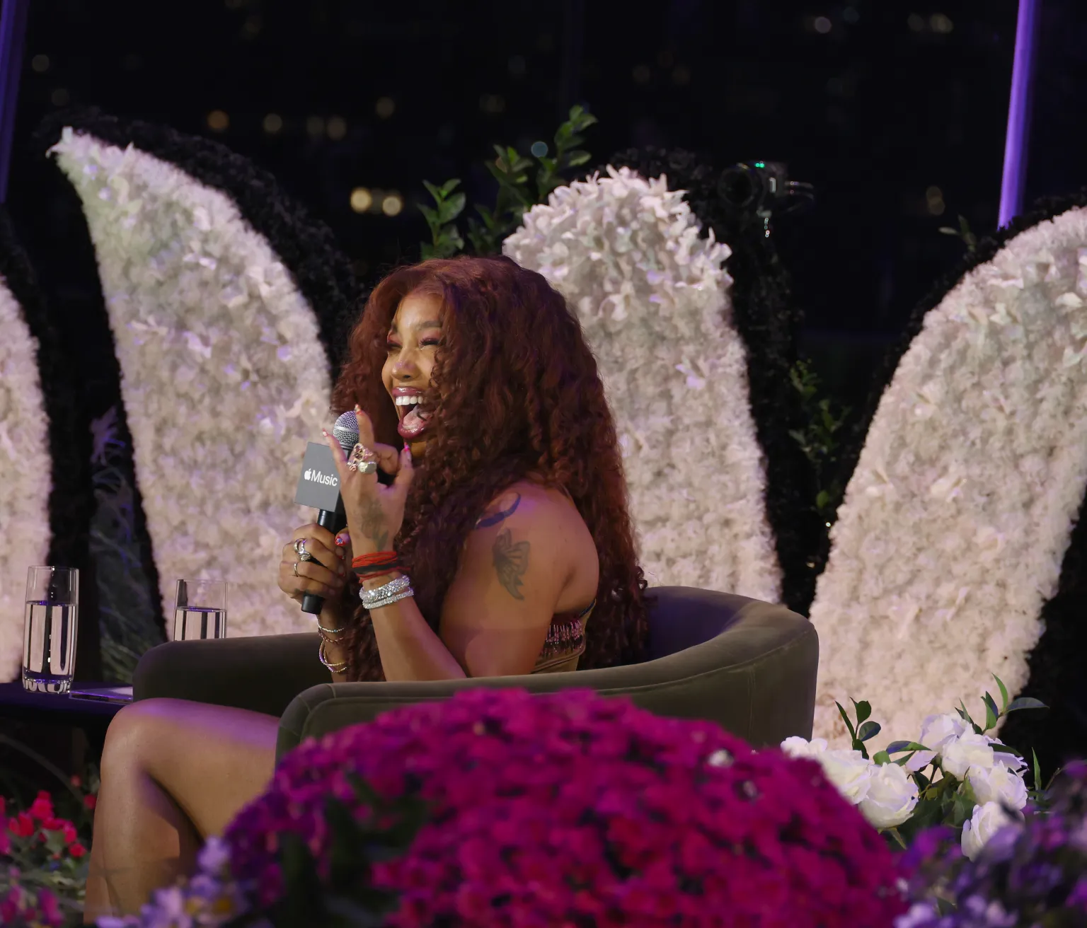 SZA attends Apple Music Gamma Present FLOWERS In Celebration Of Mariah Careys New Album