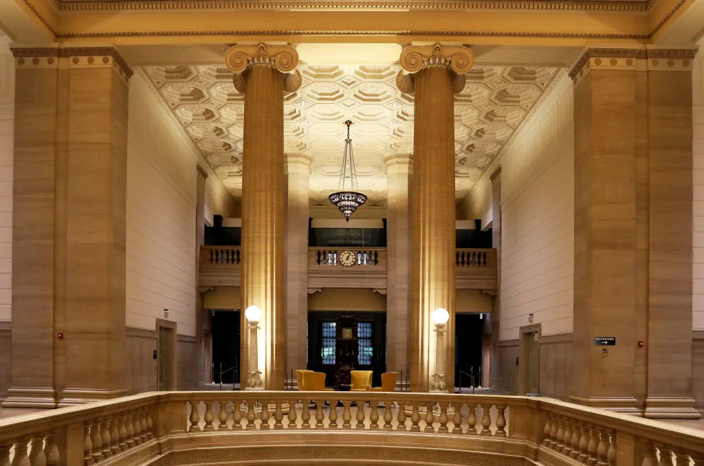 Wintrust Grand Banking Hall inside Wintrust Bank