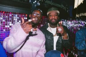 50 Cent Sparks Yankees Backlash After Partying With Jazz Chisholm Jr. Post-Playoff Loss Jazz Chisholm Jr. and 50 Cent at Petite Disco