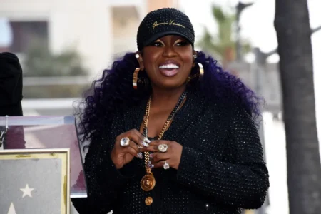 Missy Elliott smiles during the ceremony to honor her with the 2,708th star on the Hollywood Walk of Fame
