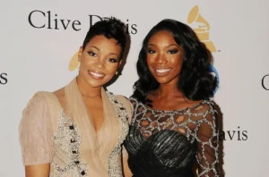 Brandy Exits Stage Early, Monica Performs Solo in Chicago Monica and Brandy Norwood arrive at the Clive Davis And The Recording Academys 2011 Pre GRAMMY Gala at The Beverly Hilton hotel