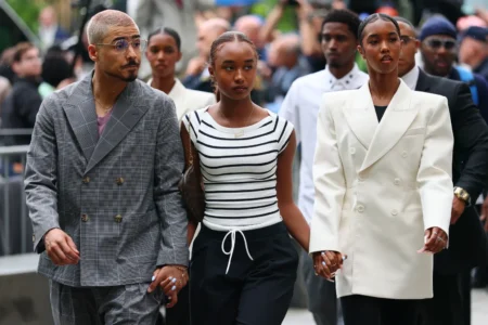 Quincy Brown, Chance Combs and D Lila Star Combs, the children of Sean “Diddy” Combs arrive for Sean Combs trial