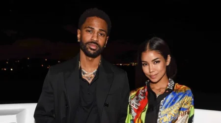 Big Sean (L) and Jhene Aiko (R) attend Jhene Aiko Surprise 30th Birthday Yacht Party