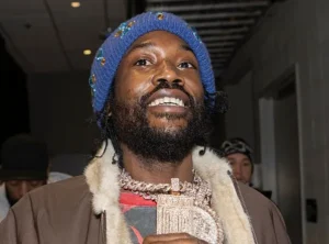 Rapper Meek Mill backstage during Young Thug & Friends A Benefit Concert at State Farm Arena