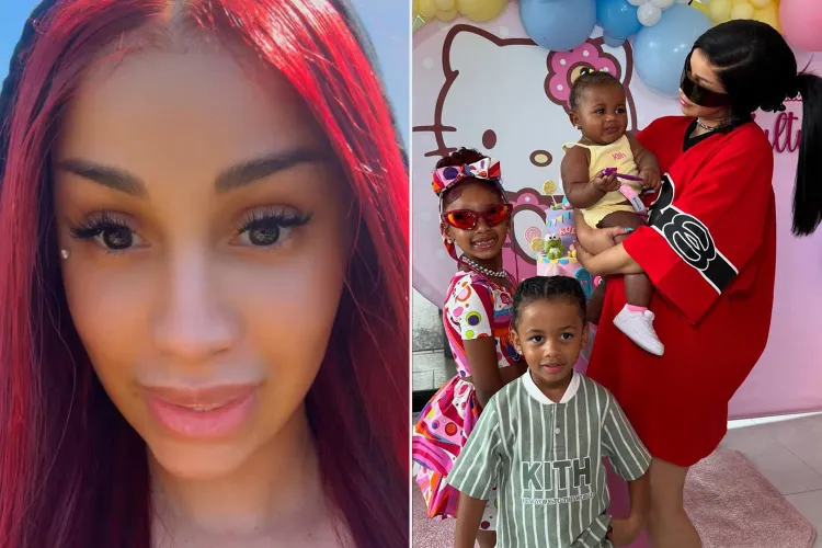 Cardi B; Cardi with her children