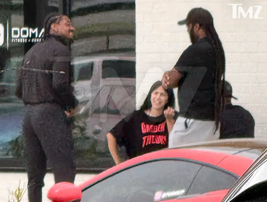 Cardi B and Stefon Diggs were caught engaging in a heated argument (seen above — Diggs standing left) just days after the pair reunited following their February breakup.