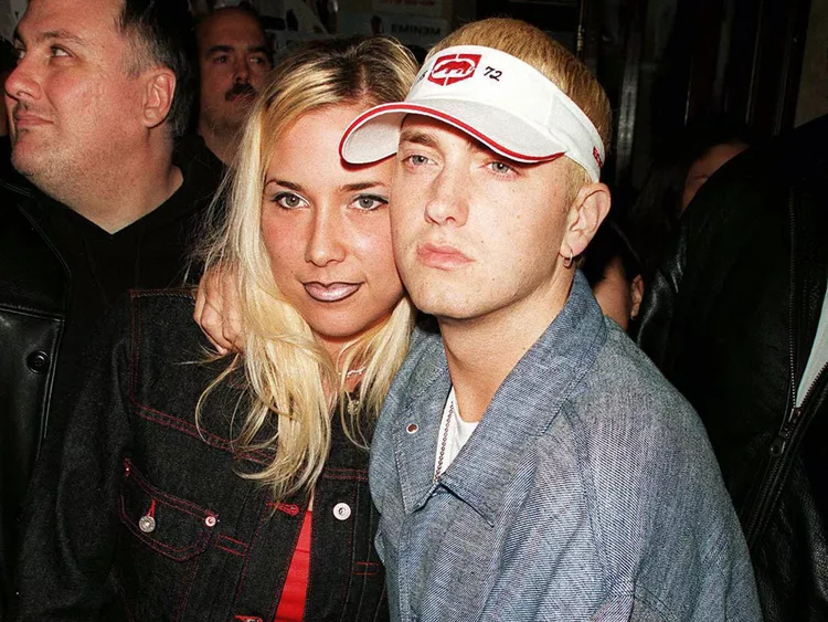 Eminem and Kim Scott during one of his record release parties